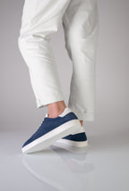 Sneakers VENEZIA Cuir velours bleu 7405