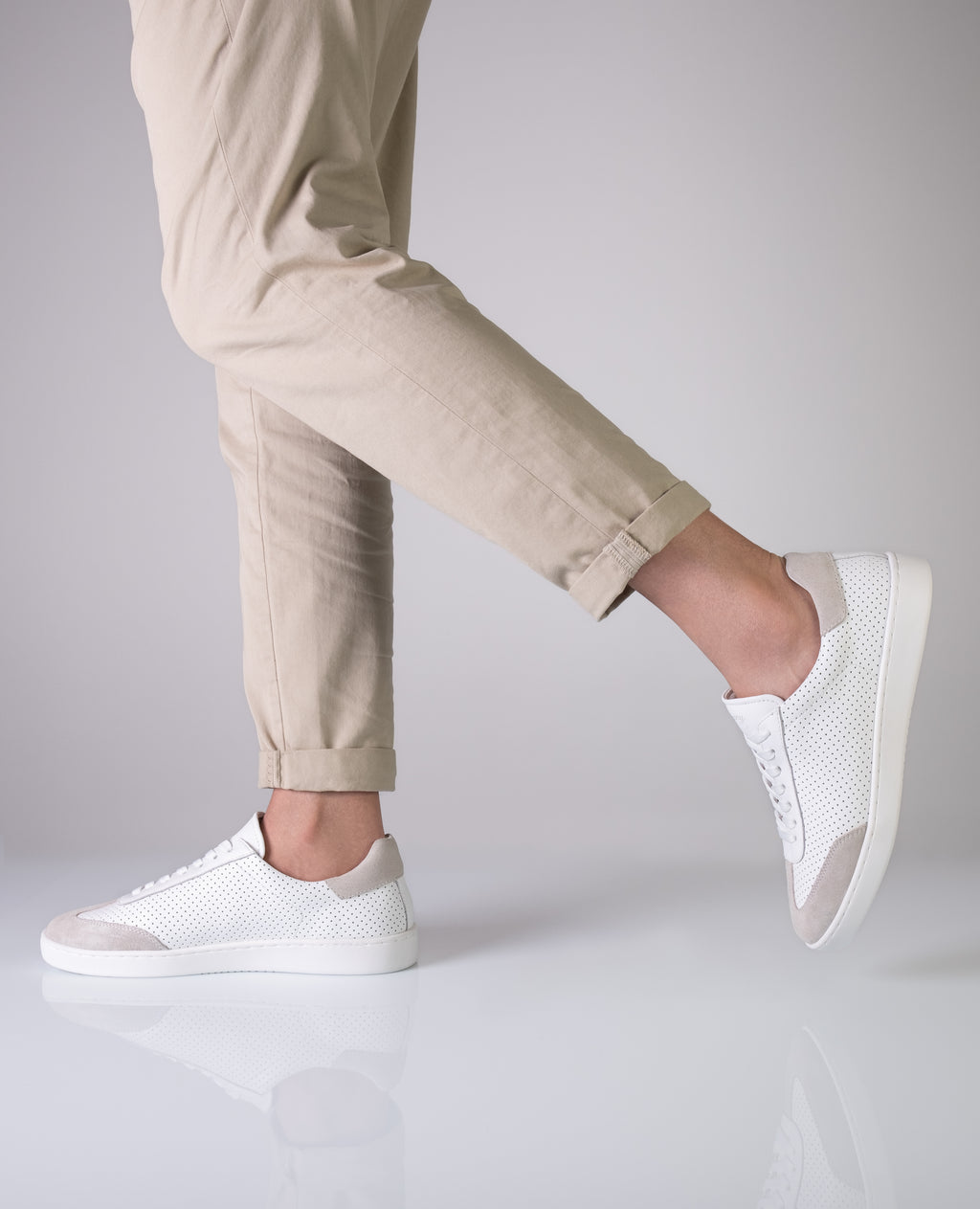 Sneakers ALBA Cuir nappa / daim beige