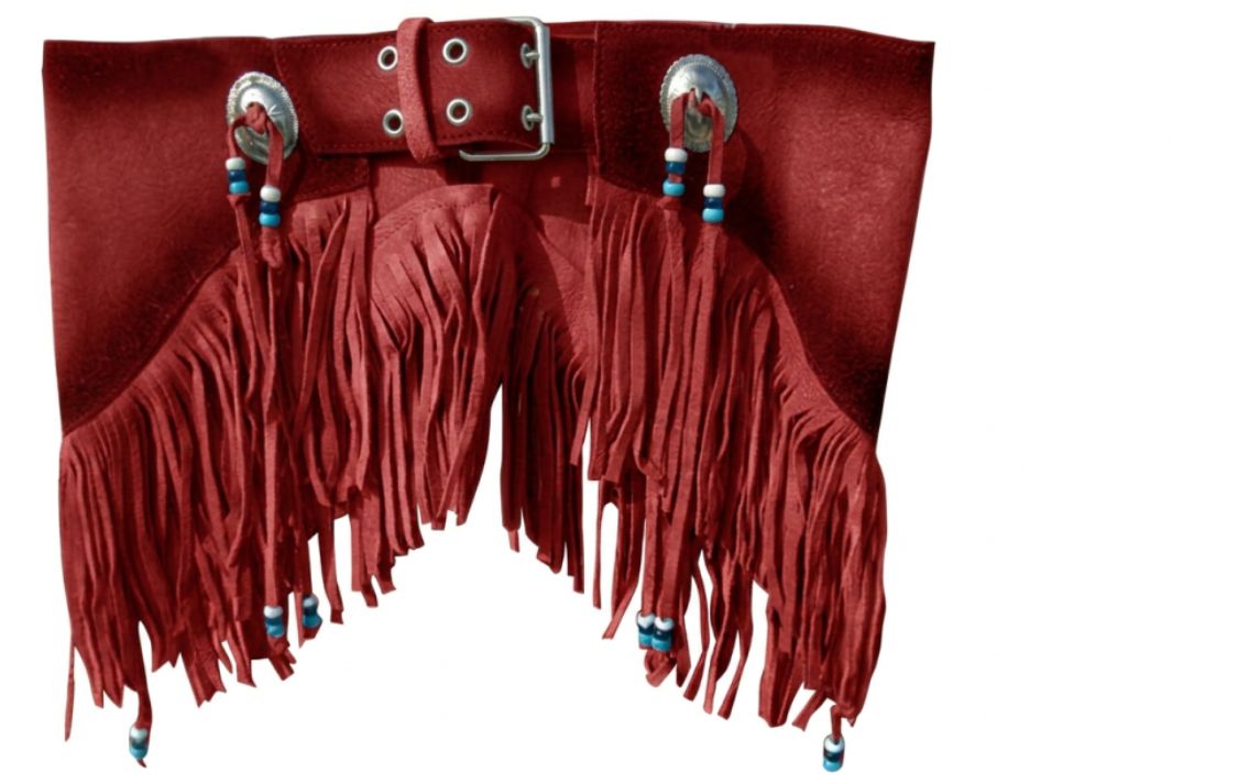 Jupe INDIAN-BELT a Frange Rouge