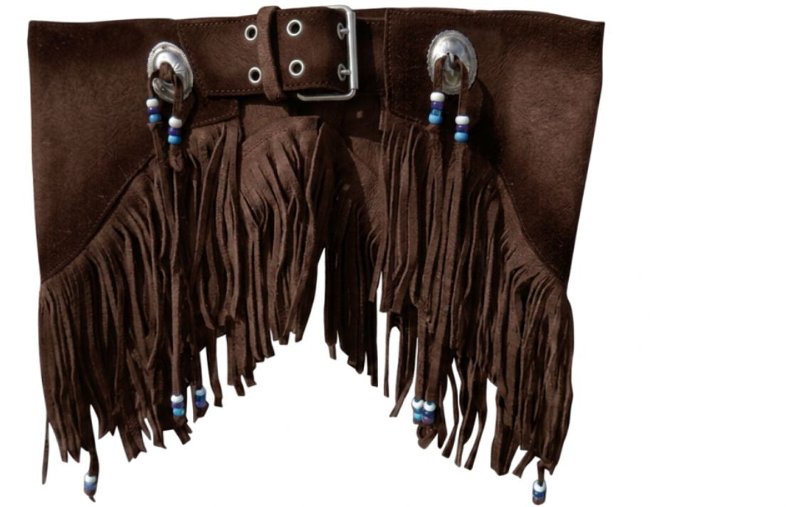 Jupe INDIAN-BELT a Frange Marron