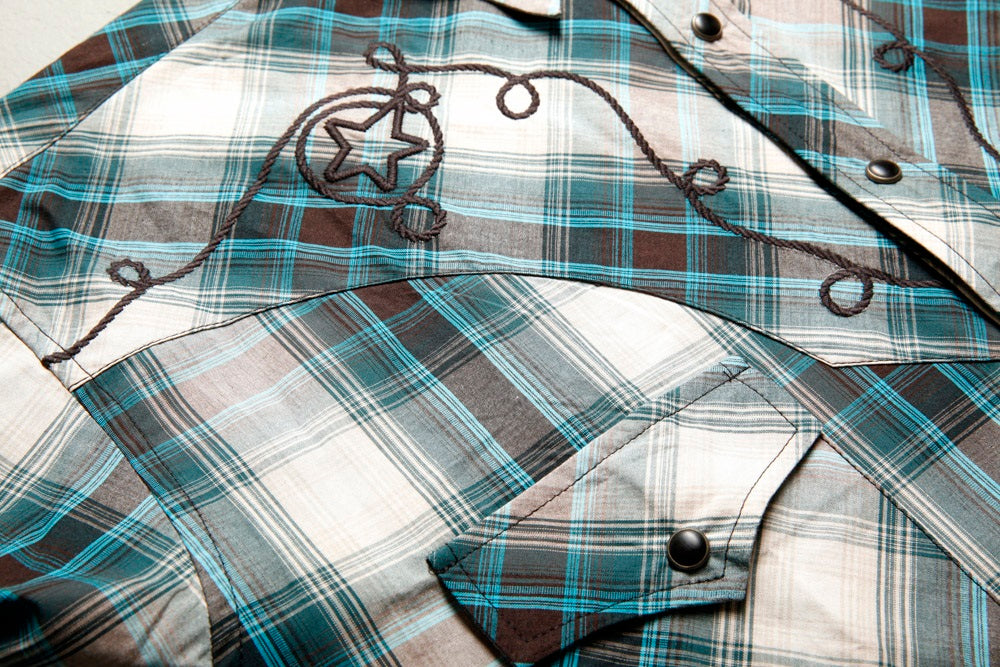 Chemise Western Country Duo JEFF Blue