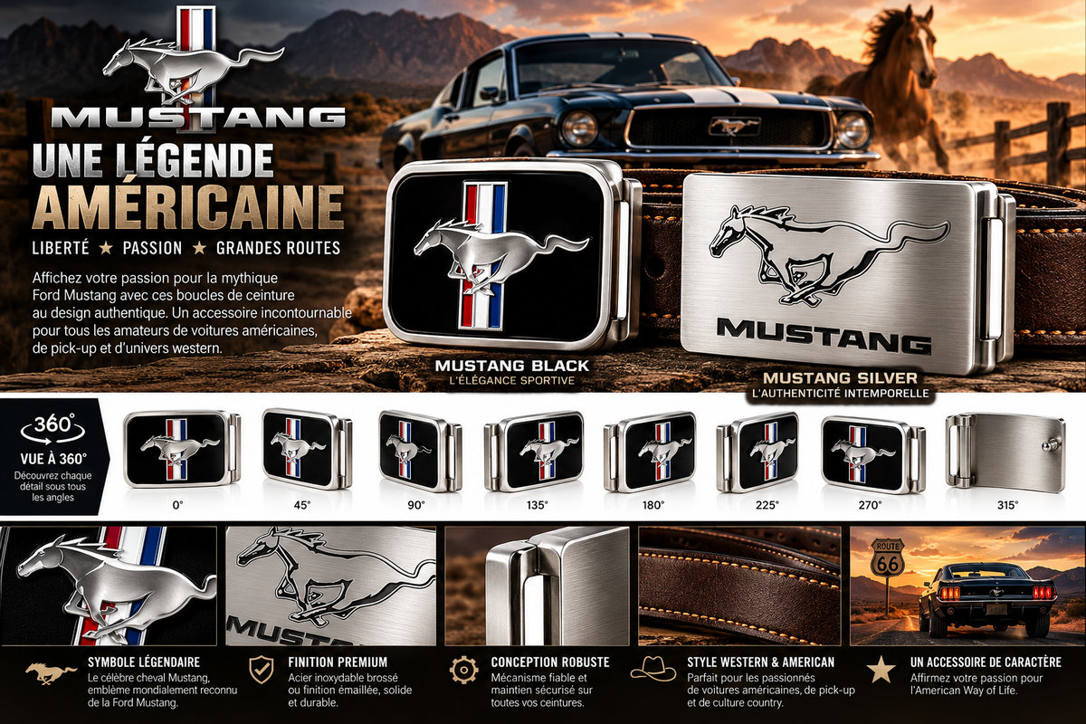 Boucle de Ceinture MUSTANG Black