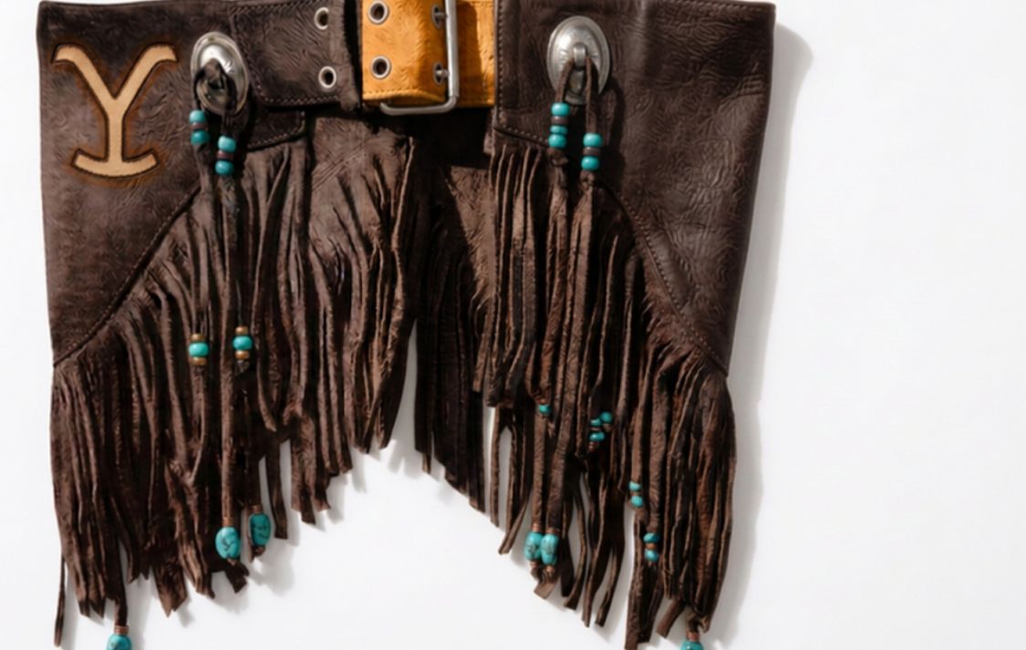 Jupe INDIAN-BELT a Frange Marron Yellowstone