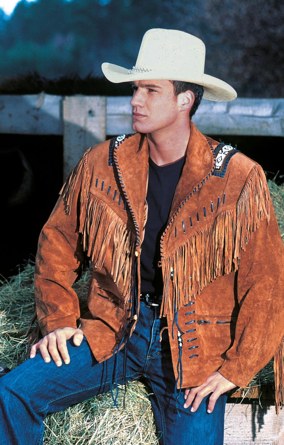Veste western a Frange et perle
