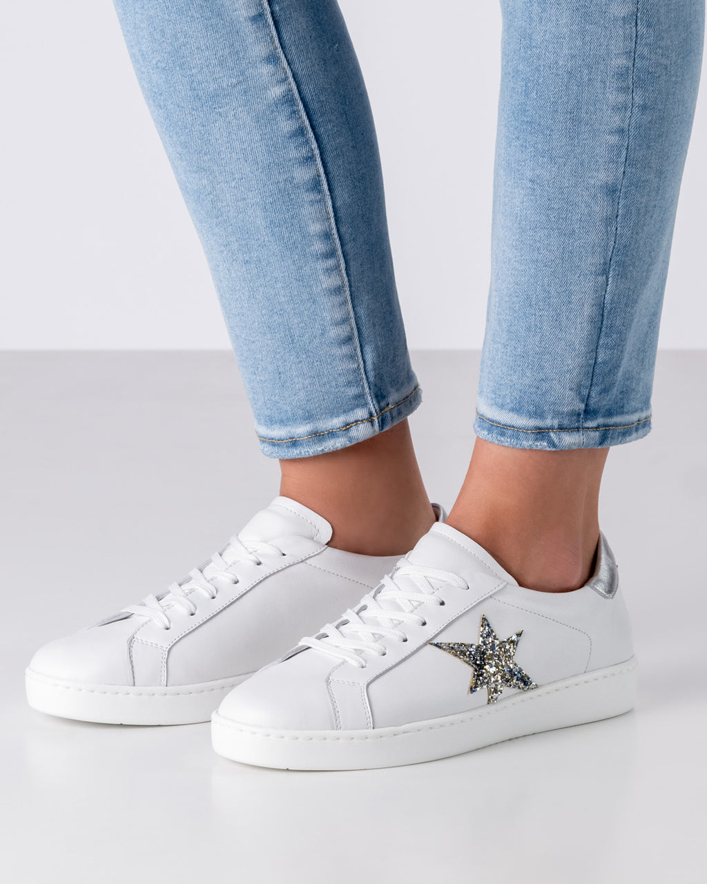 Sneakers HEAVEN Nappa White Silver Broc