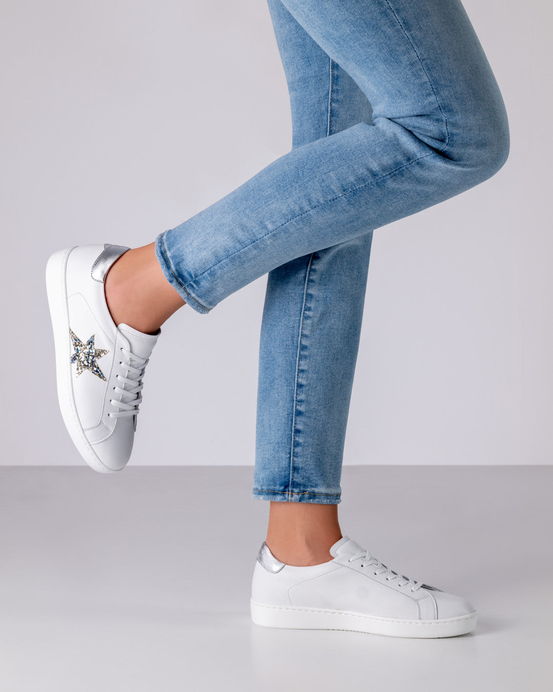 Sneakers HEAVEN Nappa White Silver Broc