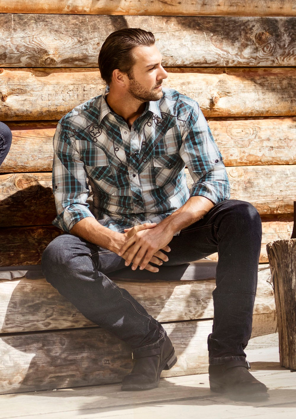 Chemise Western Country Duo JEFF Blue